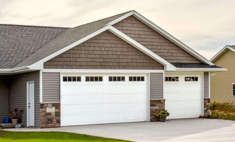 White garage door in Spokane, WA