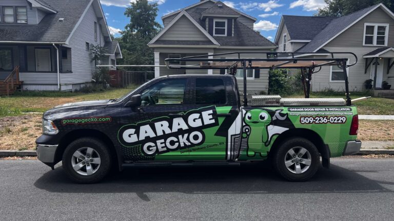 Fully Wrapped Garage Gecko Repair Truck in Spokane WA