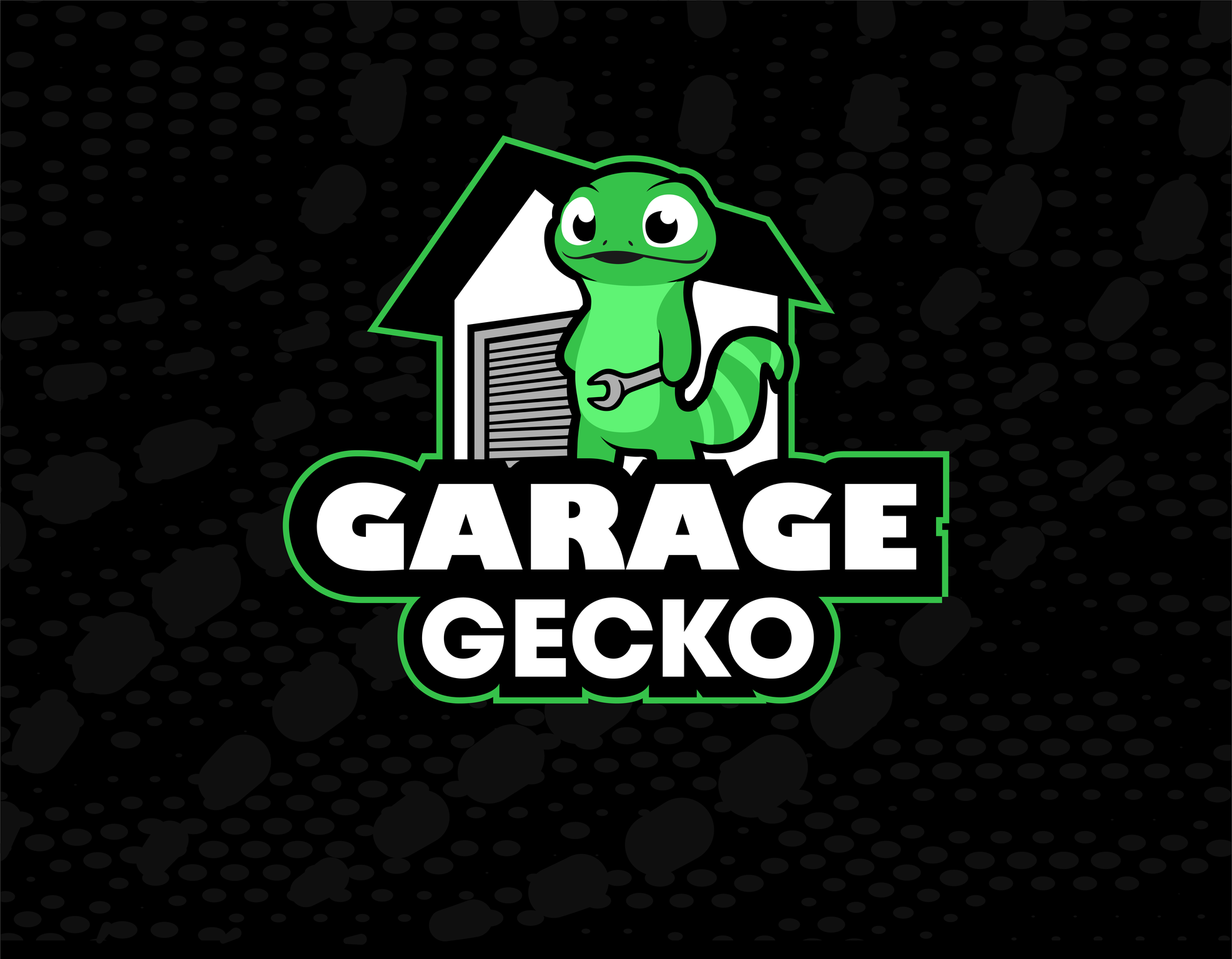 Garage Gecko logo on black background